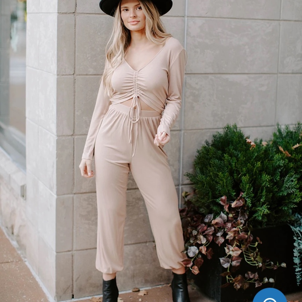 Kittenish Denver Beige Jumpsuit